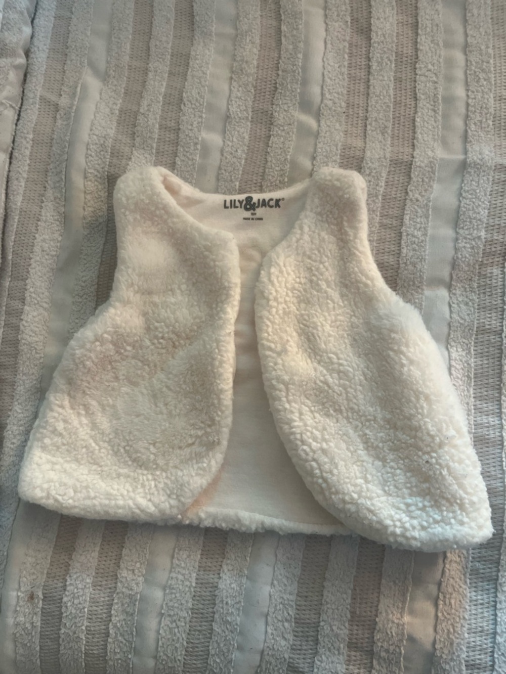Lily & Jack Cream Sherpa Vest